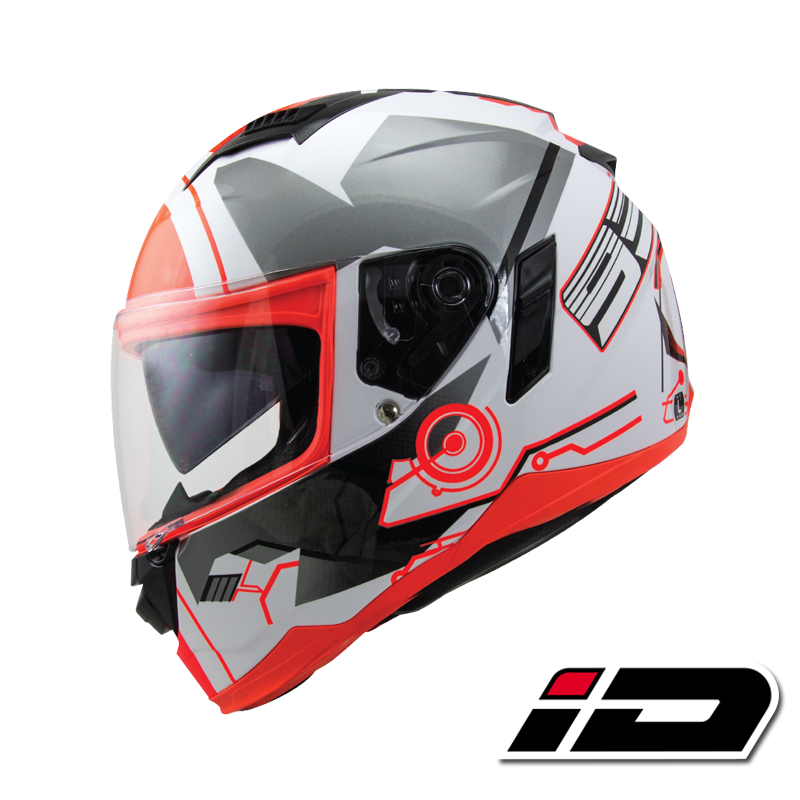 ID HELMET SPYDER D2 WHITE CHROME VISOR